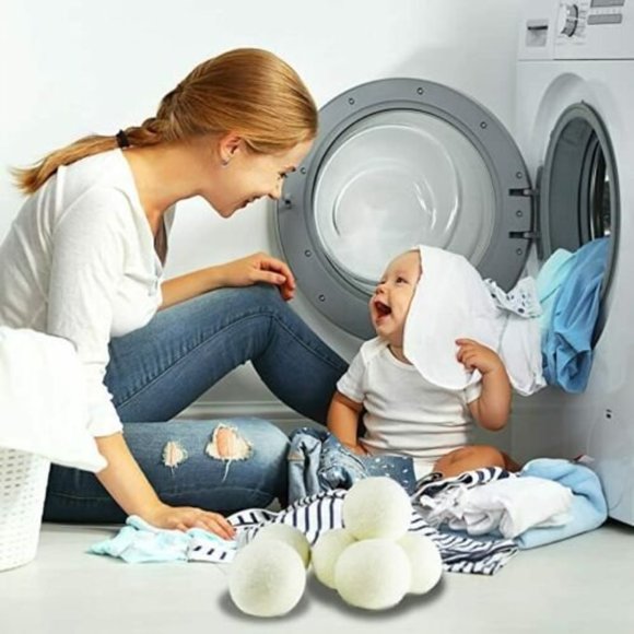 🔥Wool Dryer Balls🔥Natural Fabric Softener, Reusable, Reduces Clothing Wrinkles - Picture 2 of 4